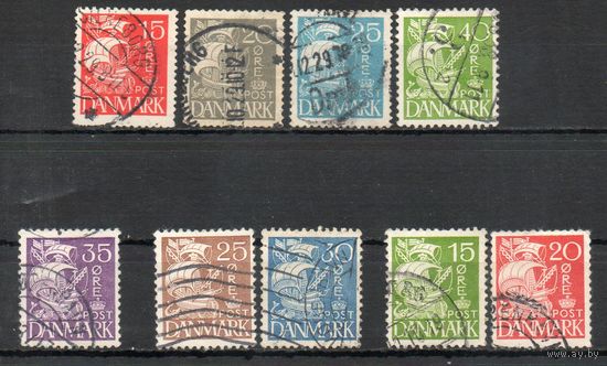 Стандартный выпуск Дания 1927/1940 годы 9 марок
