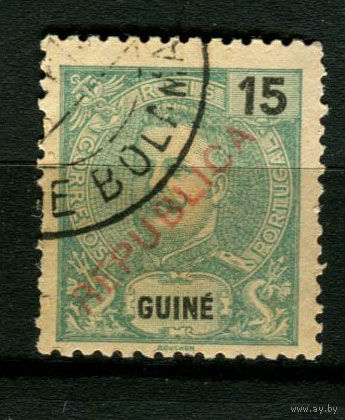 Португальские колонии - Гвинея - 1913 - Надпечатка REPUBLICA на 15R - [Mi.128] - 1 марка. Гашеная.  (Лот 141BE)