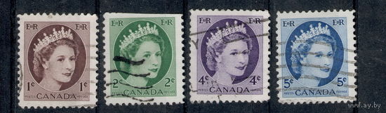Канада 1954  Главы государств | Известные люди | Королевские семьи. Королева Елизавета II   4 марки