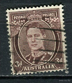 Австралия - 1937/1949 - Король Георг VI 3P - [Mi.A143C] - 1 марка. Гашеная.  (Лот 11EX)-T25P1