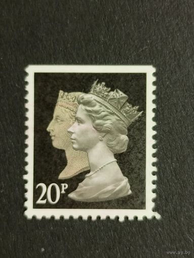 Великобритания 1990. Королева Виктория и королева Елизавета II. Без перфорации сверху