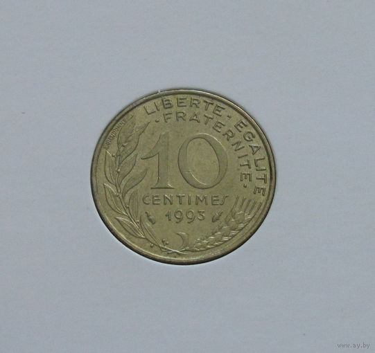 Франция 10 сантимов 1993 в холдере