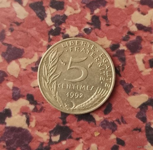 5 сантимов 1992 года Франция. Пятая Республика(1959-2002).
