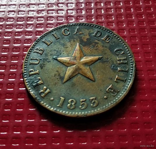 Чили 1 центаво 1853 г. #30135