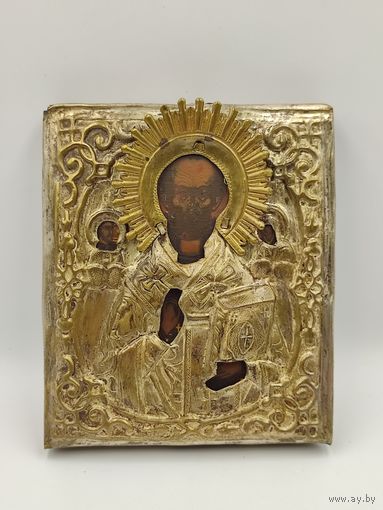 Икона. Николай Чудотворец с избранным святыми. 19 век
