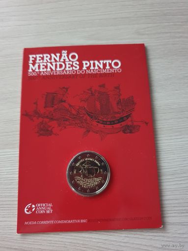 Монета Португалия 2 евро 2011 Фернан Мендиш Пинту BU БЛИСТЕР