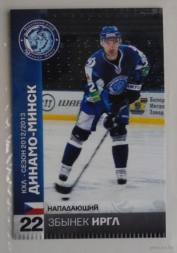 Хоккейные карточки ХК "Динамо Минск". Сезон 2012-2013. N22-Иргл.