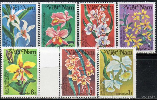 Цветы Вьетнам 1984 год серия из 7 марок