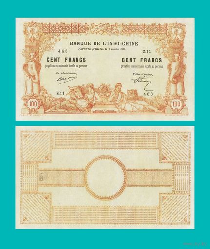 [КОПИЯ] Таити 100 франков 1920 г.