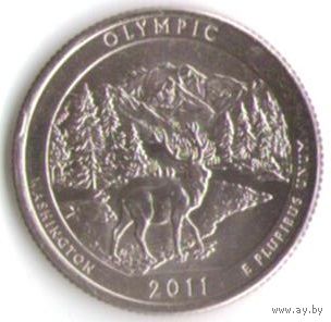 25 центов 2011 г. Парк=8 Национальный парк Олимпик Вашингтон  Двор Р _UNC
