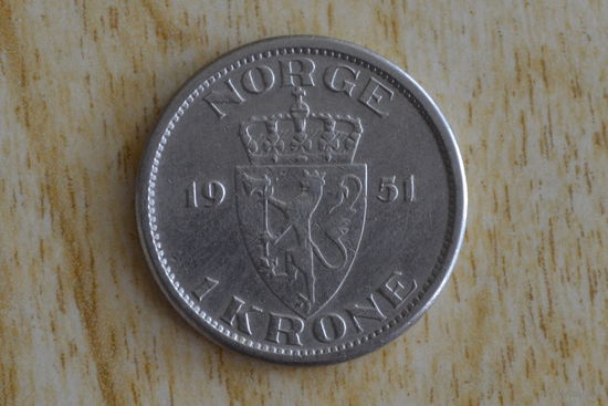 Норвегия 1 крона 1951