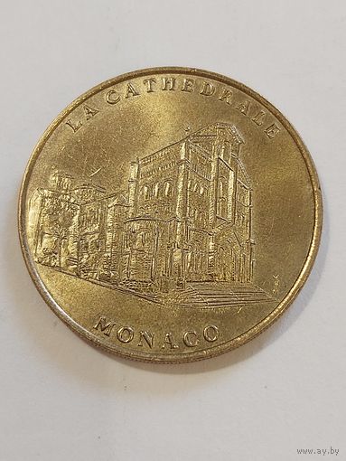 Монетовидный жетон "Кафедральный собор Монако". Монетный двор Парижа.