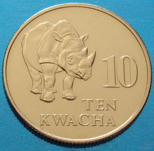 Замбия. 10 квача 1992 год КМ#32 "Чёрный носорог"