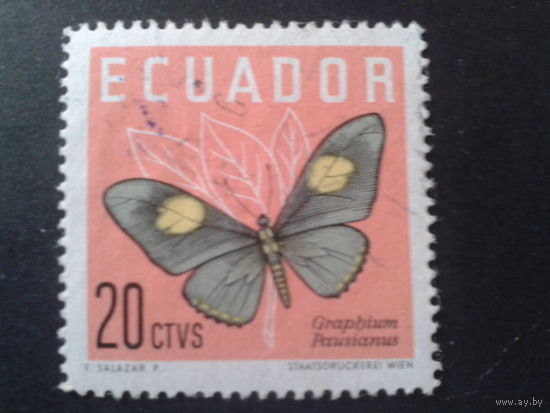 Эквадор 1961 бабочка 20с