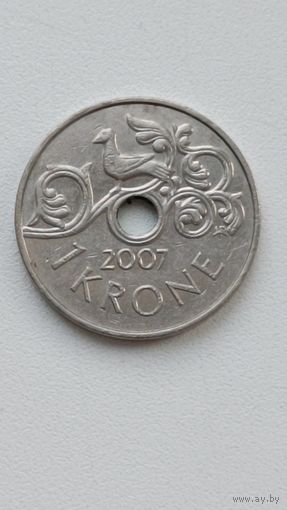 Норвегия. 1 крона 2007 года.