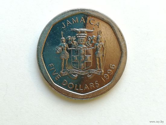 5 долларов 1996 года. Ямайка. Монета А3-6-7