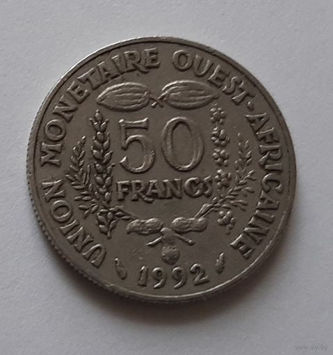 50 франков 1992 г. Западная Африка
