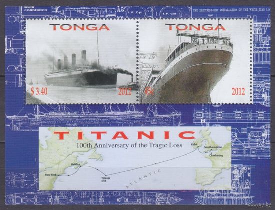2012 Тонга 1782/B53 100 лет гибели корабля Титаник 5,00 евро