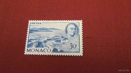 Монако 1946г. 1-я годовщина смерти Франклина Д. Рузвельта, 1892-1945 Mi #323*
