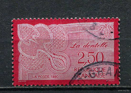 Франция - 1990 - Кружево - [Mi. 2756] - полная серия - 1 марка. Гашеная.  (Лот 52CQ)