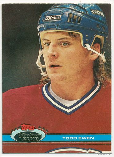 Коллекция TOPPS Stadium Club 1991 // НХЛ // Montreal Canadiens // #340 Todd Ewen