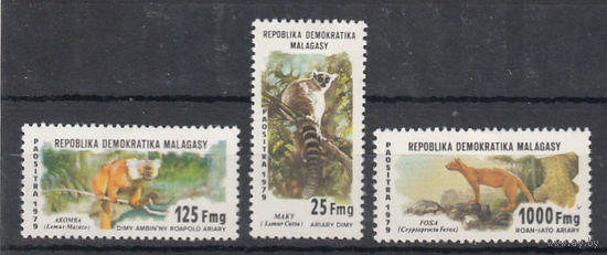 Фауна. Звери. Мадагаскар. 1979. 3 марки (без авиа). Michel N 846-848 (14,8 е).