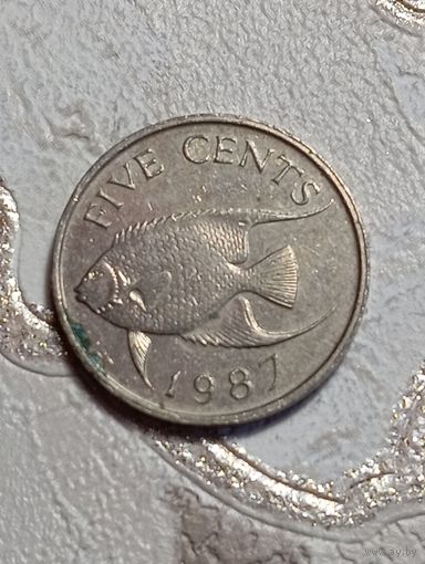 Бермуды 5 центов 1987 года .