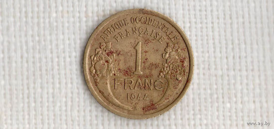 Французская Западная Африка 1 франк 1944(редкая)(Ki)