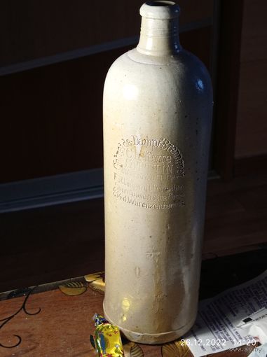 Старинная керамическая бутылка C . Lefevre Stettin , очень редкая ! Германия , завод закрылся в 1905 году , значит  более 120 лет !