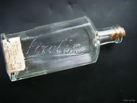 Аптечная бутылочка с рецептом и родной пробкой. Начало 20 векаю