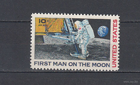 Космос. Аполлон 11. США. 1969. 1 марка (полная серия). Michel N 990 (0,5 е)