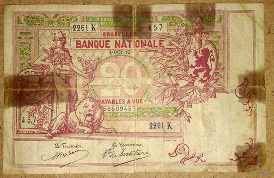 20 франков 1913г -редкость-