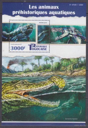 2015 Того 7002/B1216 Динозавры 12,00 евро