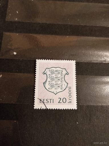 1993 Эстония Мих 212 оценка 2 евро крупный номинал герб (5-2)