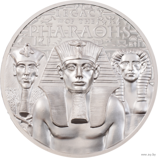 Острова Кука 5 долларов 2022г. "Наследие фараонов. Египет. Пирамида". Монета в капсуле; подарочной рамке - футляре; сертификат; коробка. СЕРЕБРО 31,10гр.(1 oz).