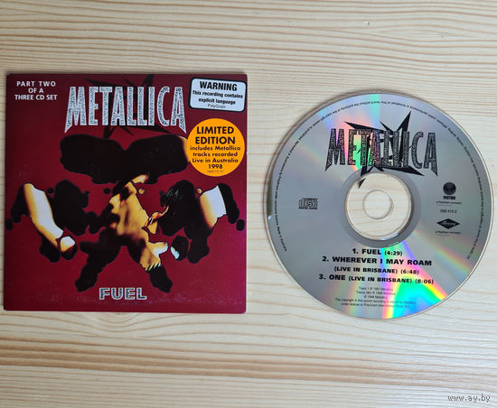 Metallica - Fuel (CD, Australia, 1998, лицензия) Part 2 of a 3 CD set Cardboard