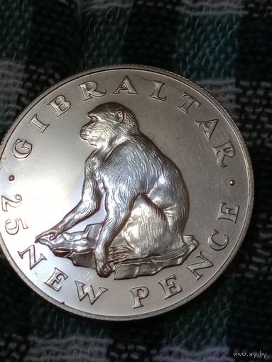 Гибралтар 25 пенсов 1971 серебро