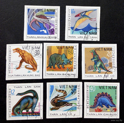 Вьетнам 1979 г. Динозавры. Фауна, полная серия из 8 марок #0260-Ф1P58