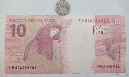 Werty71 Бразилия 10 реалов 2010 UNC банкнота