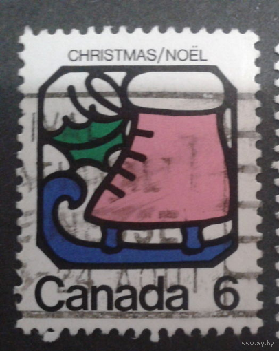 Рождество. катание на коньках. Канада. 1973