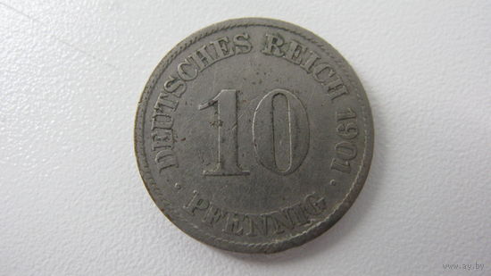 Германия 10 пфеннигов 1901 J  ( ОЧЕНЬ редкий монетный двор )