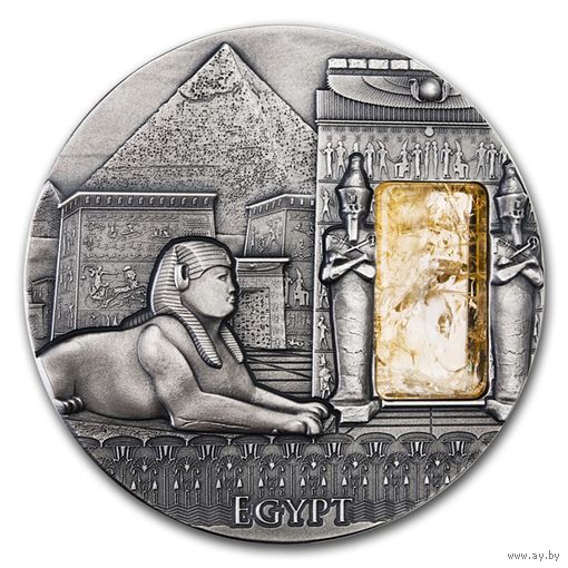 Ниуэ 2 доллара 2015г. Имперское искусство: "Египет". Монета в капсуле; деревянном подарочном футляре; номерной сертификат; коробка. СЕРЕБРО 62,20гр.(2 oz).