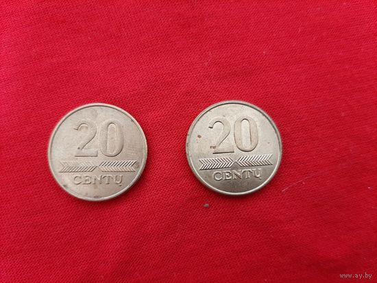 20 центов 2008, 2009 год Литва