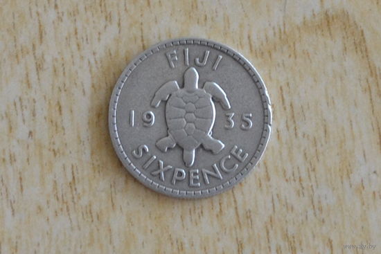 Фиджи 6 пенсов 1935(серебро)