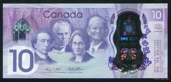 Канада 10 долларов 2017 г. P112. Серия CDA. Полимер. UNC