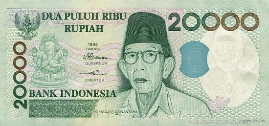 Индонезия 20000 рупий образца 1998(2001) года UNC p138d