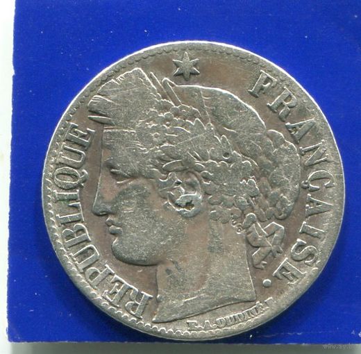 Франция 1 франк 1871 , серебро