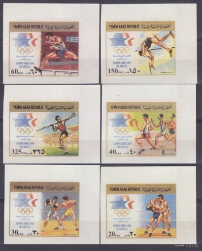 1985 Йемен YAR 1807b-1812b Олимпийские игры 1984 года в Лос-Анджелесе 100,00 евро