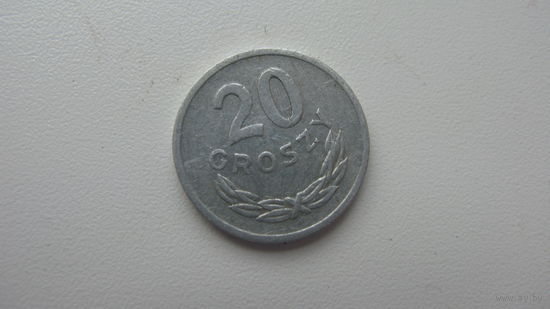 . Польша 20 грошей 1973 г (  под лапкой знак )