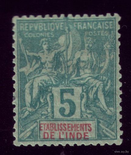 1 марка 1892 год Французская Индия 4